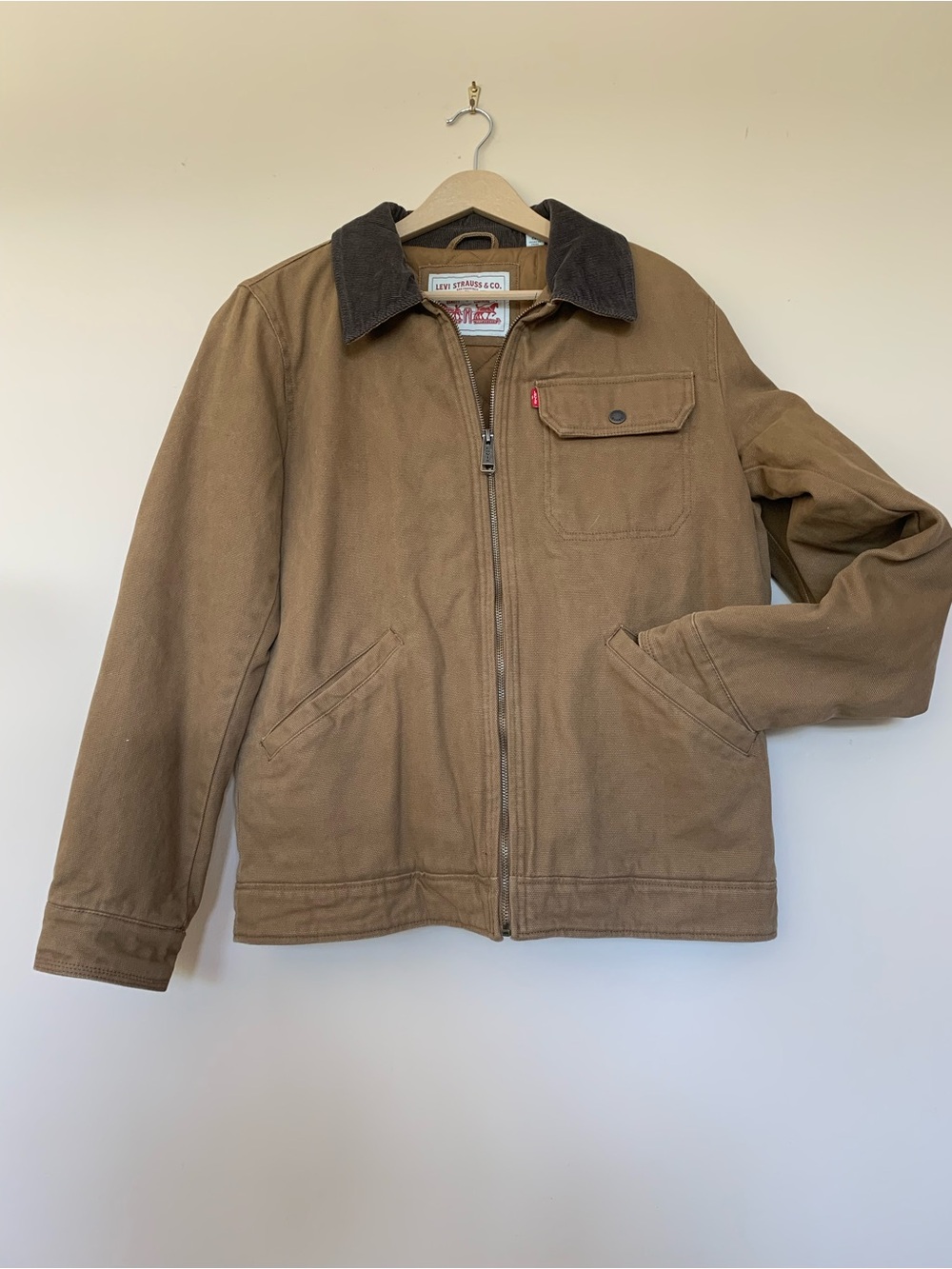 Levi's Brown Canvas Work Jacket with Corduroy Collar. Men’s